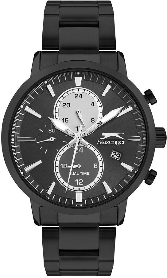 Slazenger SL.09.1959.2.02 Takvimli 44 mm Siyah Çelik Kordon Analog Erkek Kol Saati