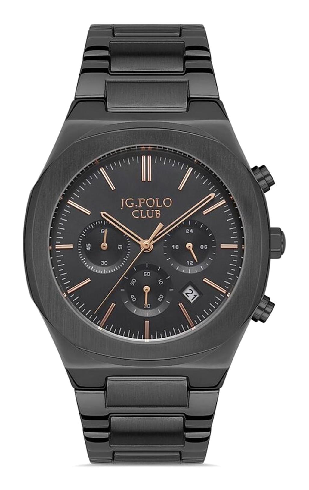Best My Silver JPC.0522 Takvimli 42 mm Siyah Çelik Kordon Analog Erkek Kol Saati