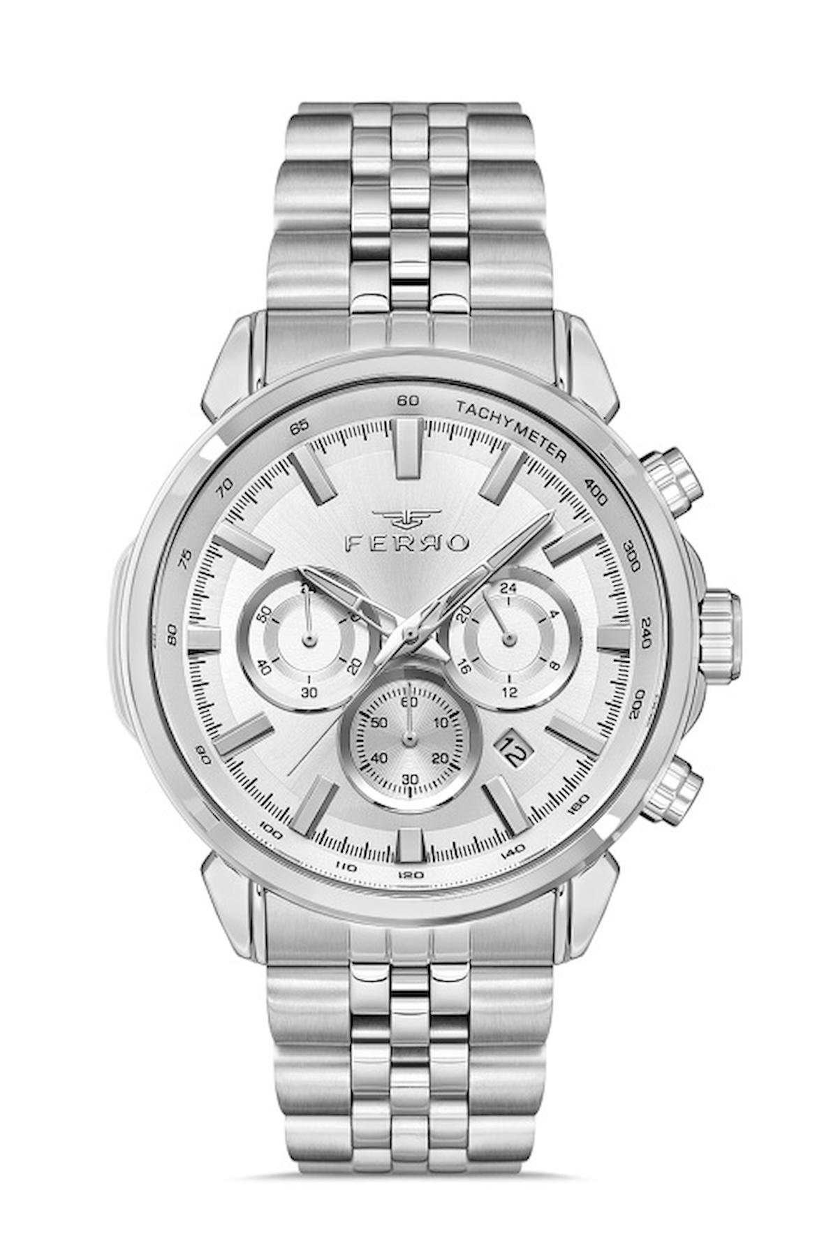 Ferro FM31375A-A Takvimli 45 mm Metal Kordon Analog Erkek Kol Saati