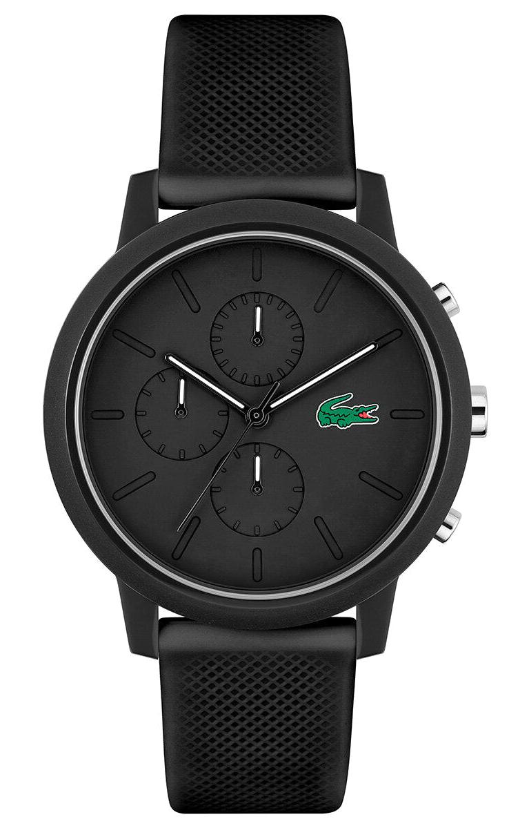 Lacoste LAC2011243 Takvimli 43 mm Siyah Silikon Kordon Analog Erkek Kol Saati