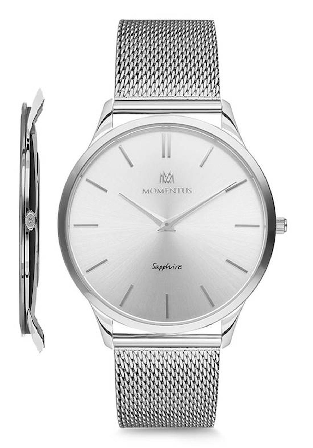 Momentus EM125S-02SS Takvimli 40 mm Çelik Kordon Analog Erkek Kol Saati