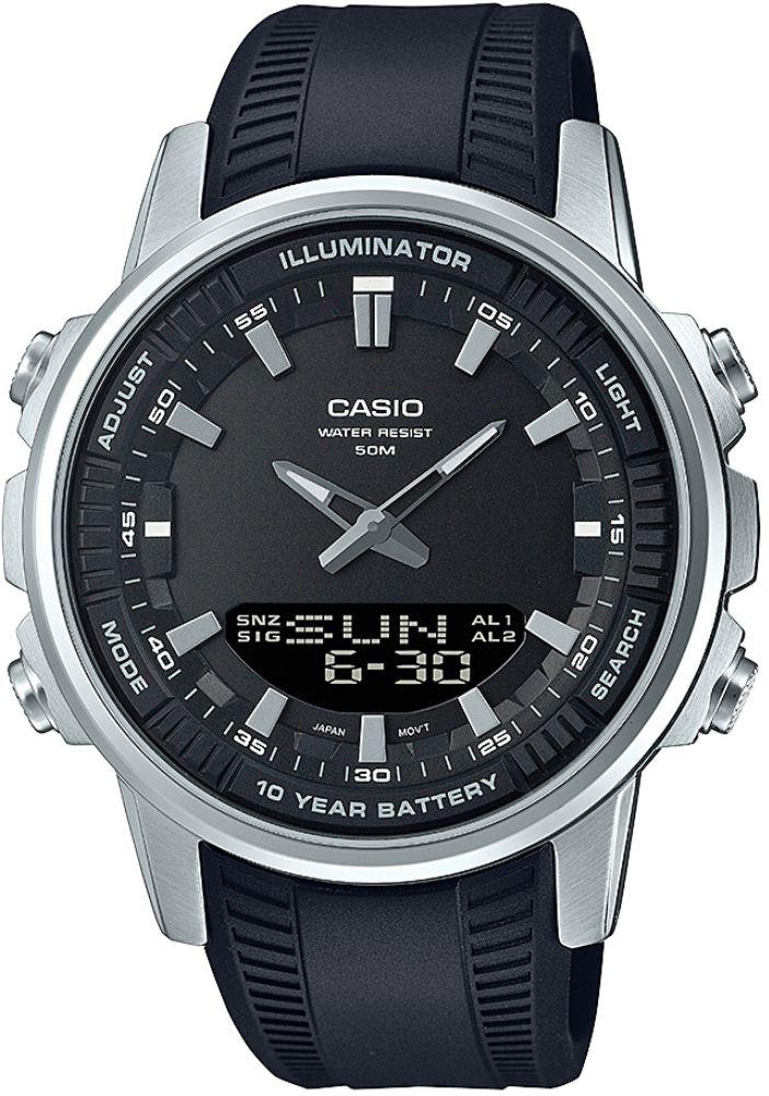 Casio AMW-880-1AVDF Takvimli 47 mm Siyah Silikon Kordon Analog Erkek Kol Saati