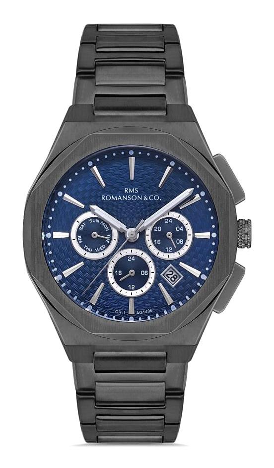 Grand Romanson GR.1.AG1406.05 Takvimli 42 mm Siyah Çelik Kordon Analog Erkek Kol Saati