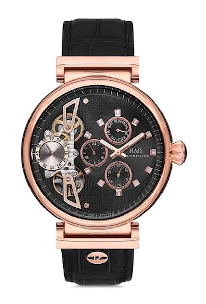 Romanson GR.1.AG1270.05 Takvimli 45 mm Siyah Deri Kordon Analog Erkek Kol Saati