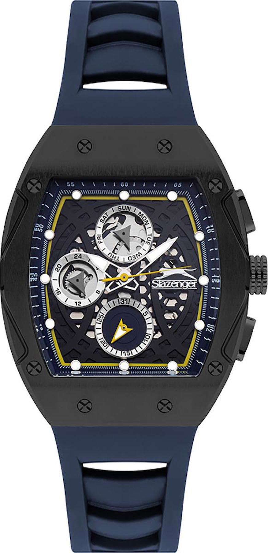 Slazenger SL.09.2257.2.03 Takvimli 44 mm Lacivert Silikon Kordon Analog Erkek Kol Saati