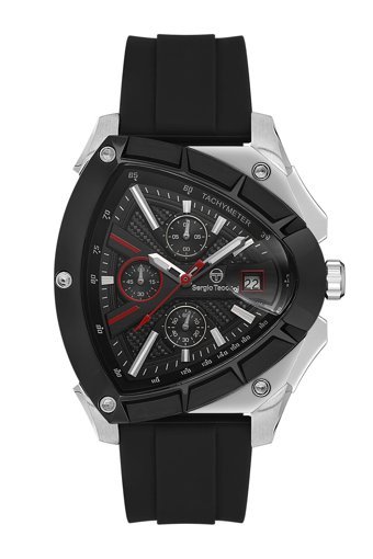 Sergio Tacchini ST.1.10425.1 Takvimli 45 mm Siyah Silikon Kordon Analog Erkek Kol Saati