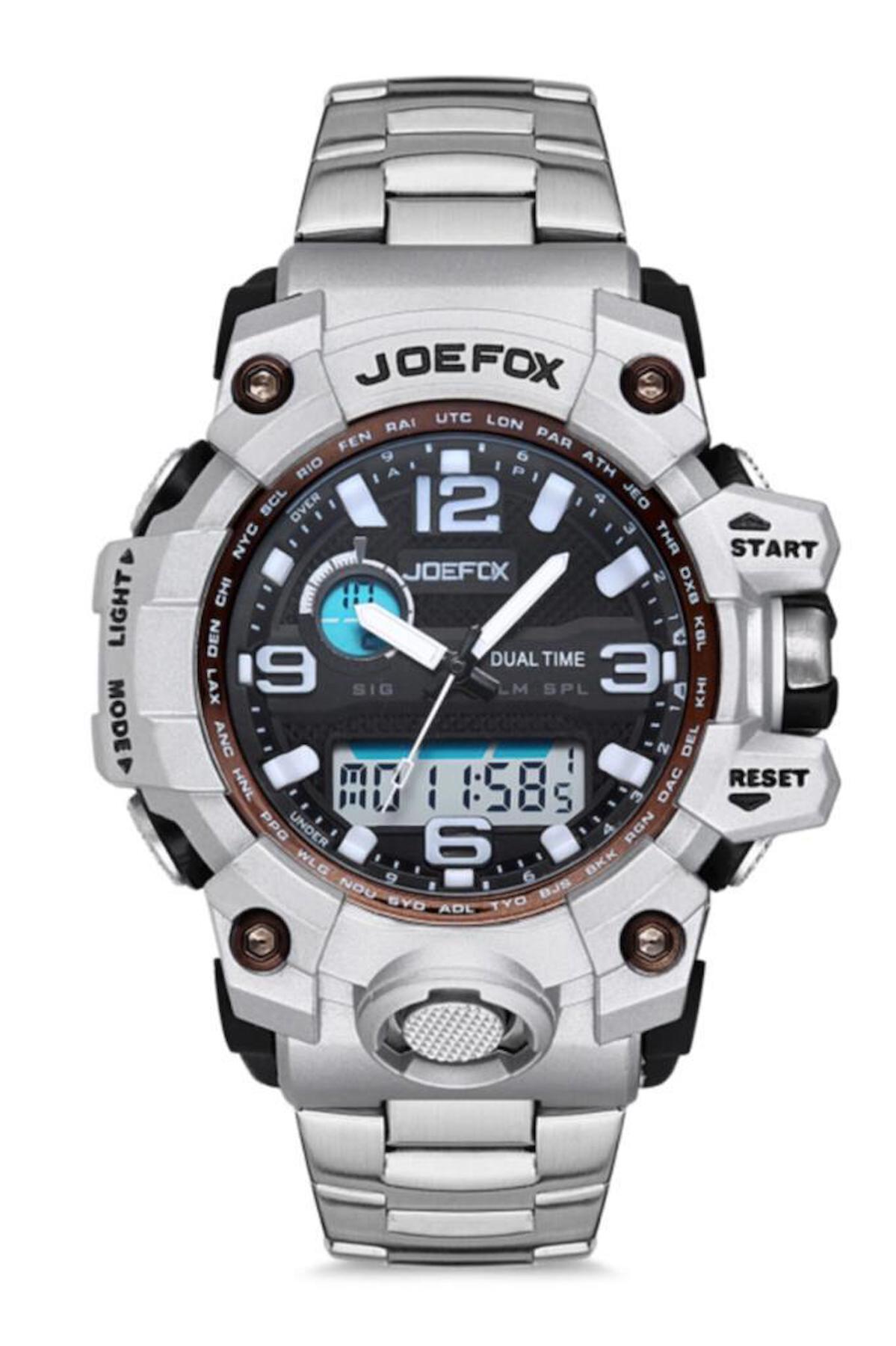 Joefox JFX1523SI Alarmlı Takvimli Metal Kordon Analog Erkek Kol Saati