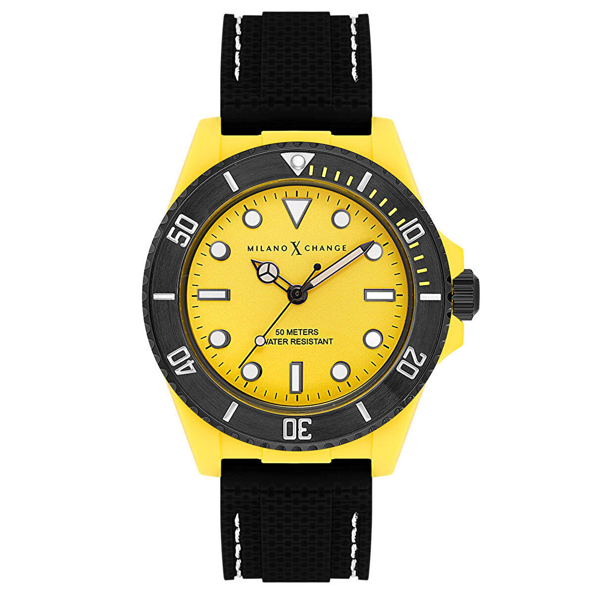 Milano X Change MXG1113 Takvimli 43 mm Siyah Silikon Kordon Analog Erkek Kol Saati