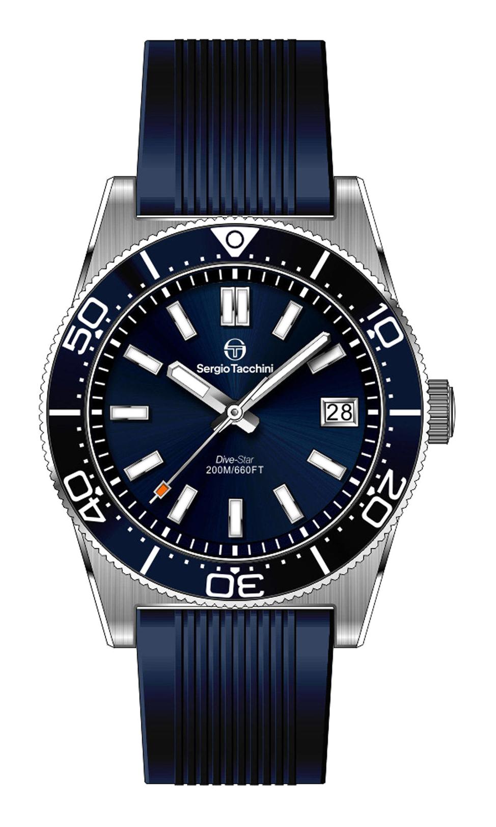 Sergio Tacchini ST.3.10005.3 Takvimli 38.5 mm Lacivert Silikon Kordon Analog Erkek Kol Saati