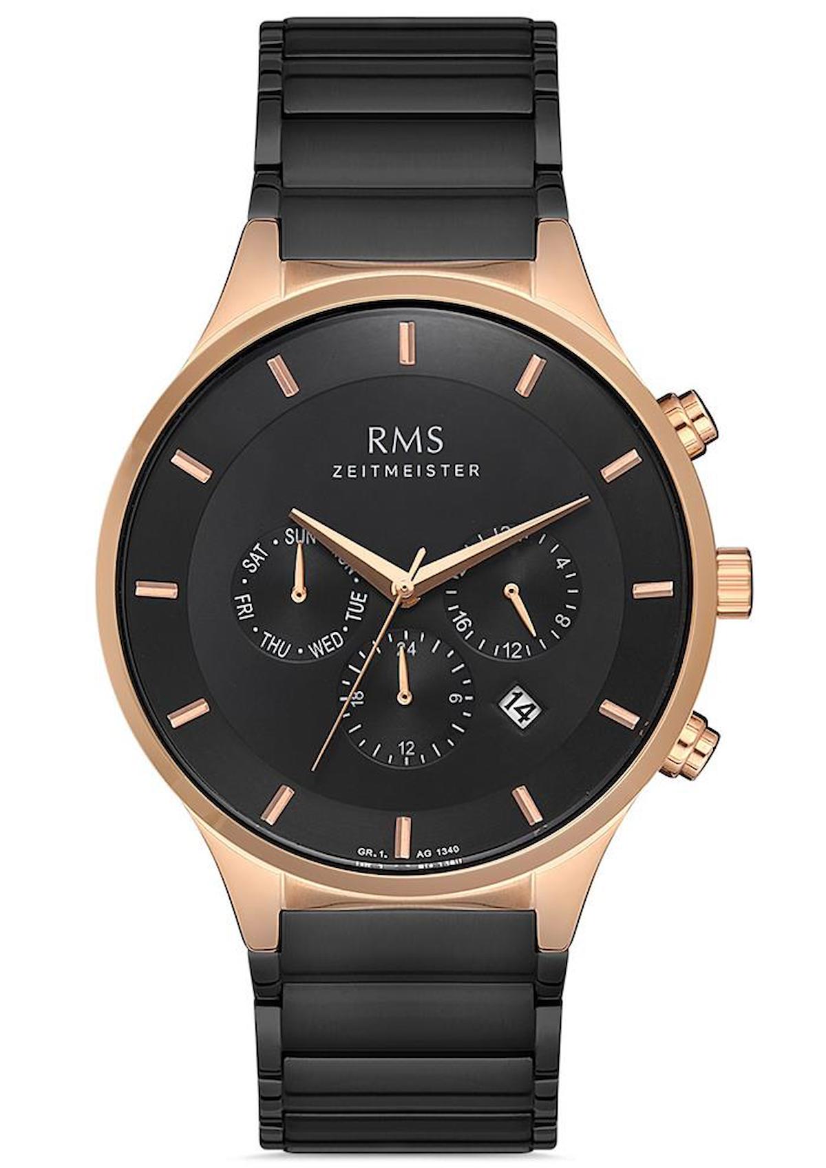 Grand Romanson GR.1.AG1340.04 Takvimli 43 mm Siyah Çelik Kordon Analog Erkek Kol Saati