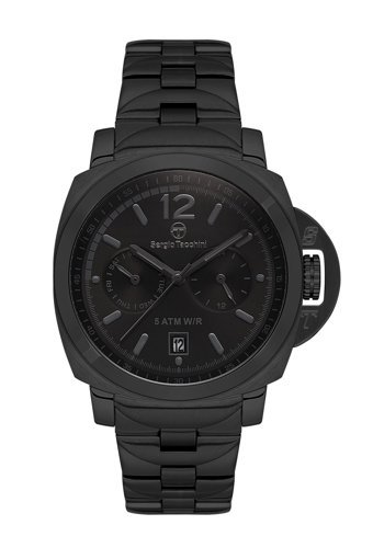 Sergio Tacchini ST.1.10413.5 Takvimli 44 mm Siyah Çelik Kordon Analog Erkek Kol Saati