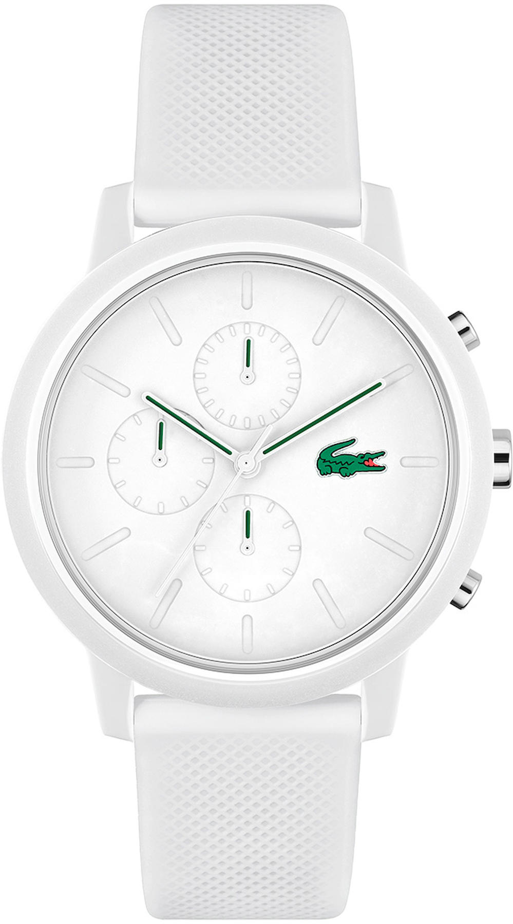 Lacoste LAC2011246 Takvimli 43 mm Beyaz Plastik Kordon Analog Erkek Kol Saati