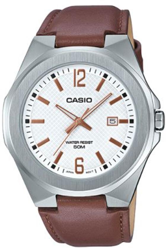 Casio MTP-E158L-7A Takvimli 44 mm Kahverengi Deri Kordon Analog Kol Saati