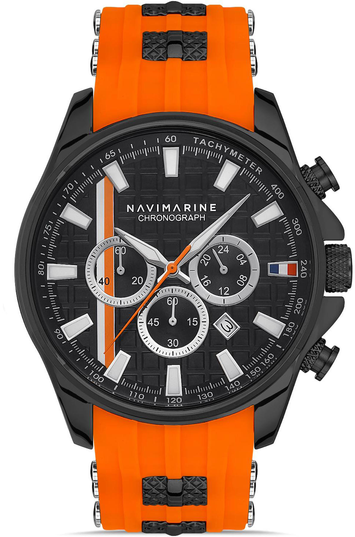 Navimarine NT0016-2 Takvimli 47 mm Turuncu Silikon Kordon Analog Kol Saati