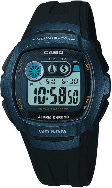 Casio W-210-1BVDF Takvimli 42 mm Siyah Çelik Kordon Dijital Erkek Kol Saati