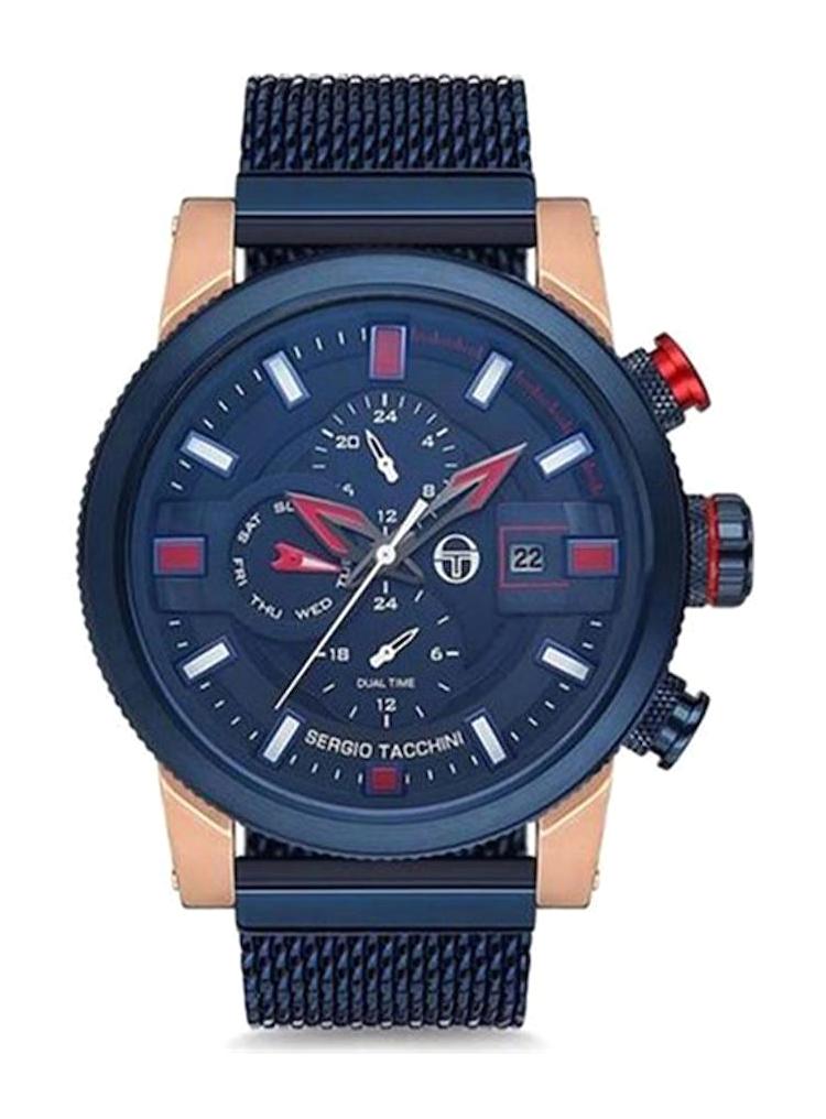 Sergio Tacchini ST.1.144.03.1 Takvimli Lacivert Çelik Kordon Analog Erkek Kol Saati