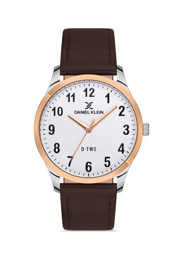 Daniel Klein DKE.1.10343.3 Takvimli 42 mm Kahverengi Deri Kordon Analog Erkek Kol Saati