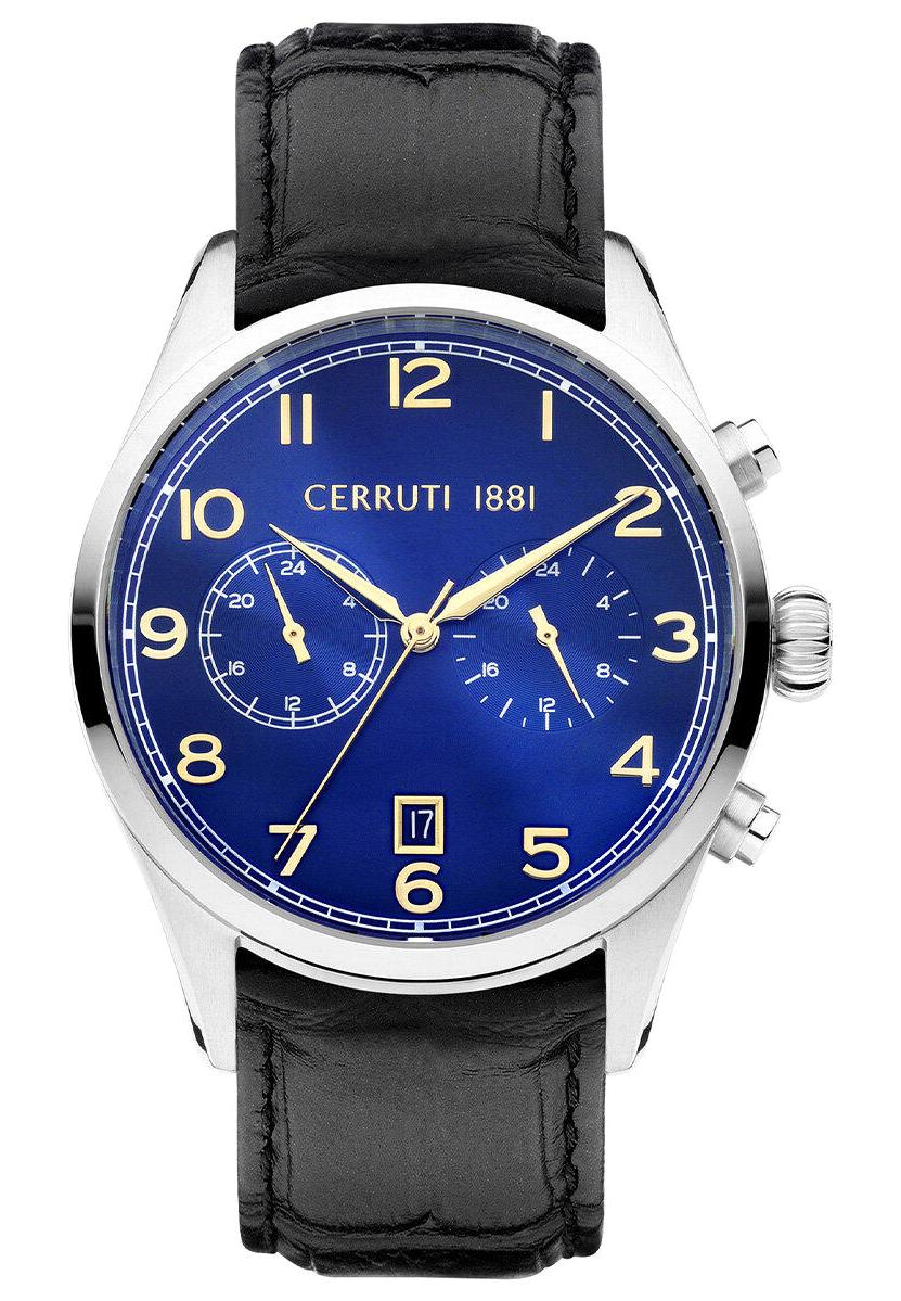 Cerruti 1881 CIWGF0007201 Takvimli 42 mm Siyah Deri Kordon Analog Erkek Kol Saati