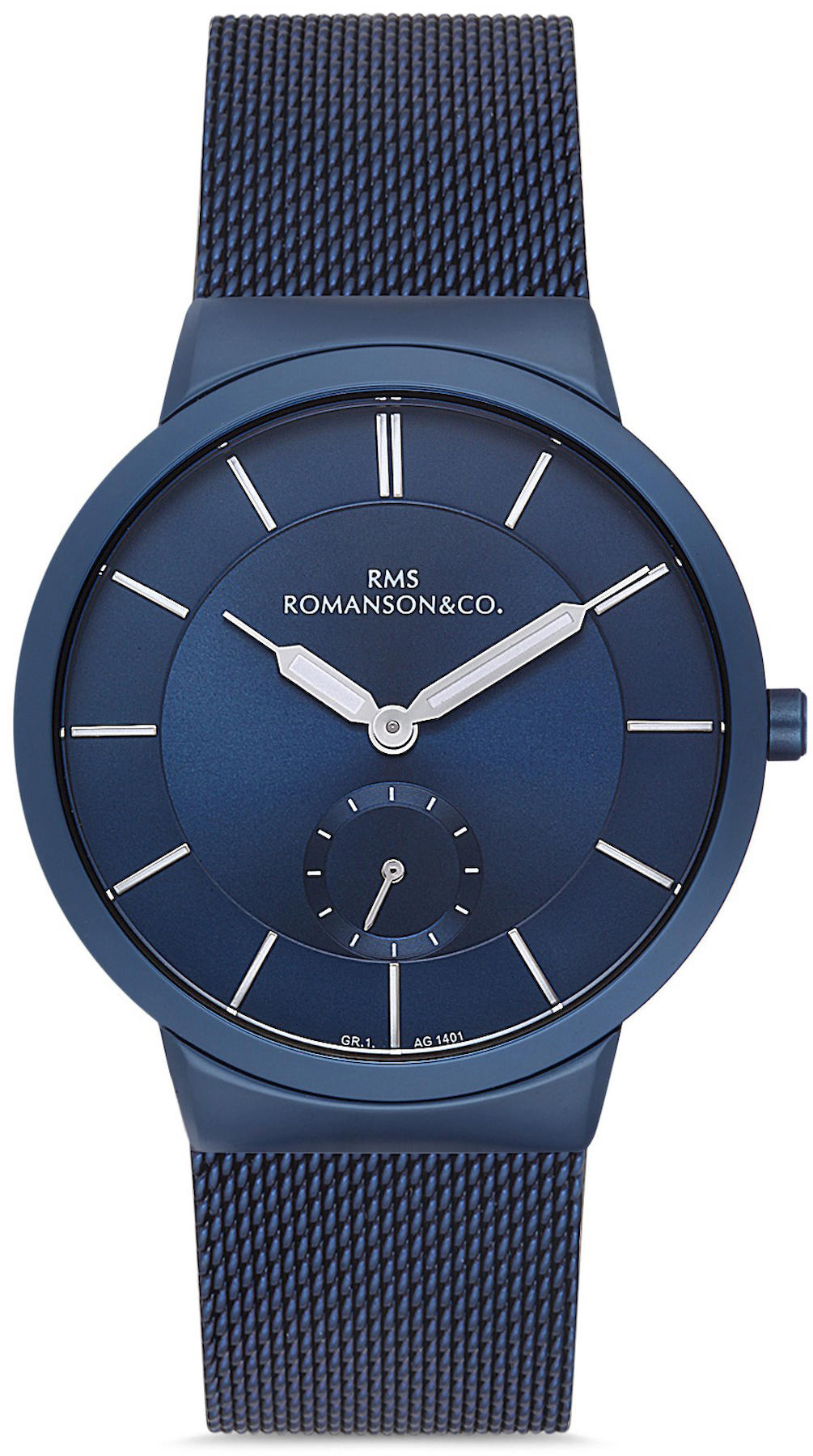 Romanson GR.1.AG1401.08 42 mm Lacivert Hasır Kordon Analog Kol Saati