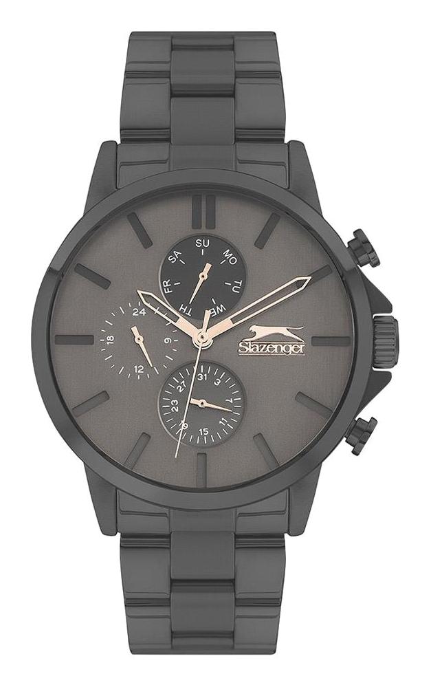 Slazenger SL.09.1894.2.01 Takvimli 45 mm Siyah Çelik Kordon Analog Erkek Kol Saati