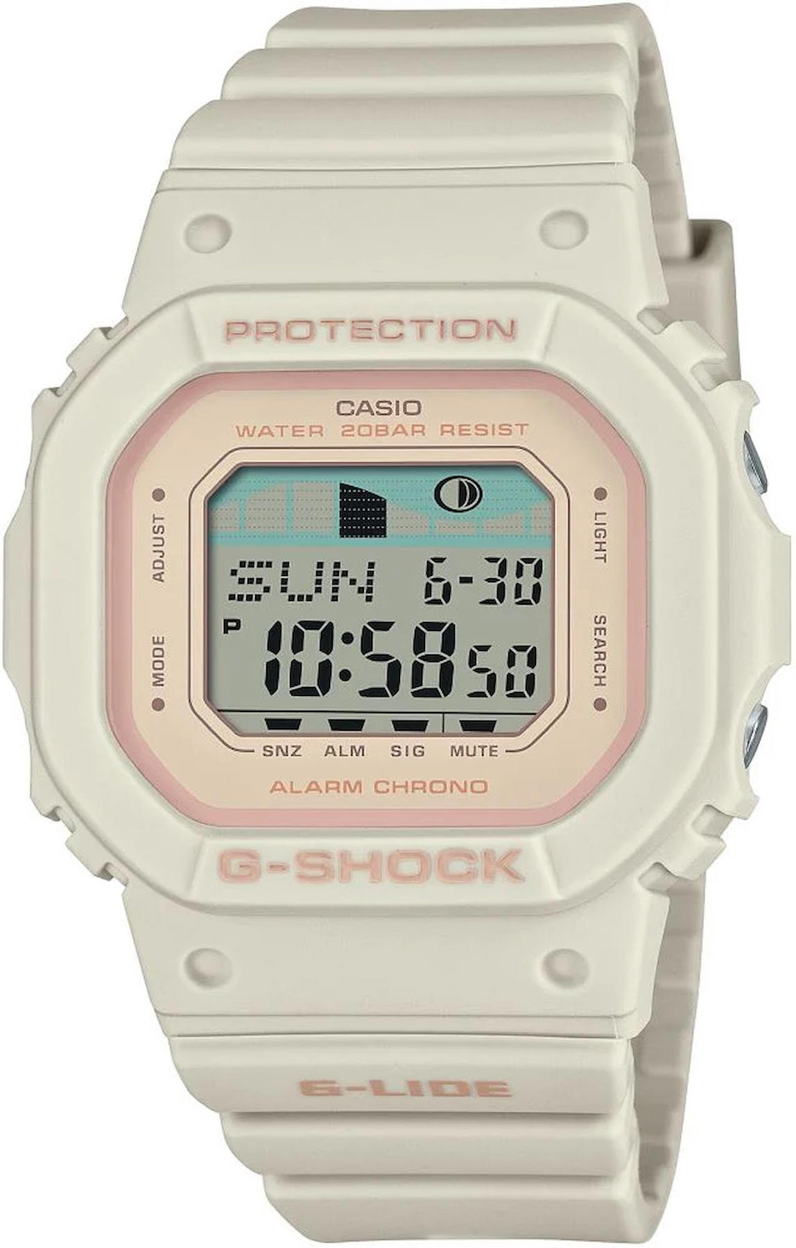 Casio GLX-S5600-7D Takvimli Beyaz Silikon Kordon Analog Kol Saati