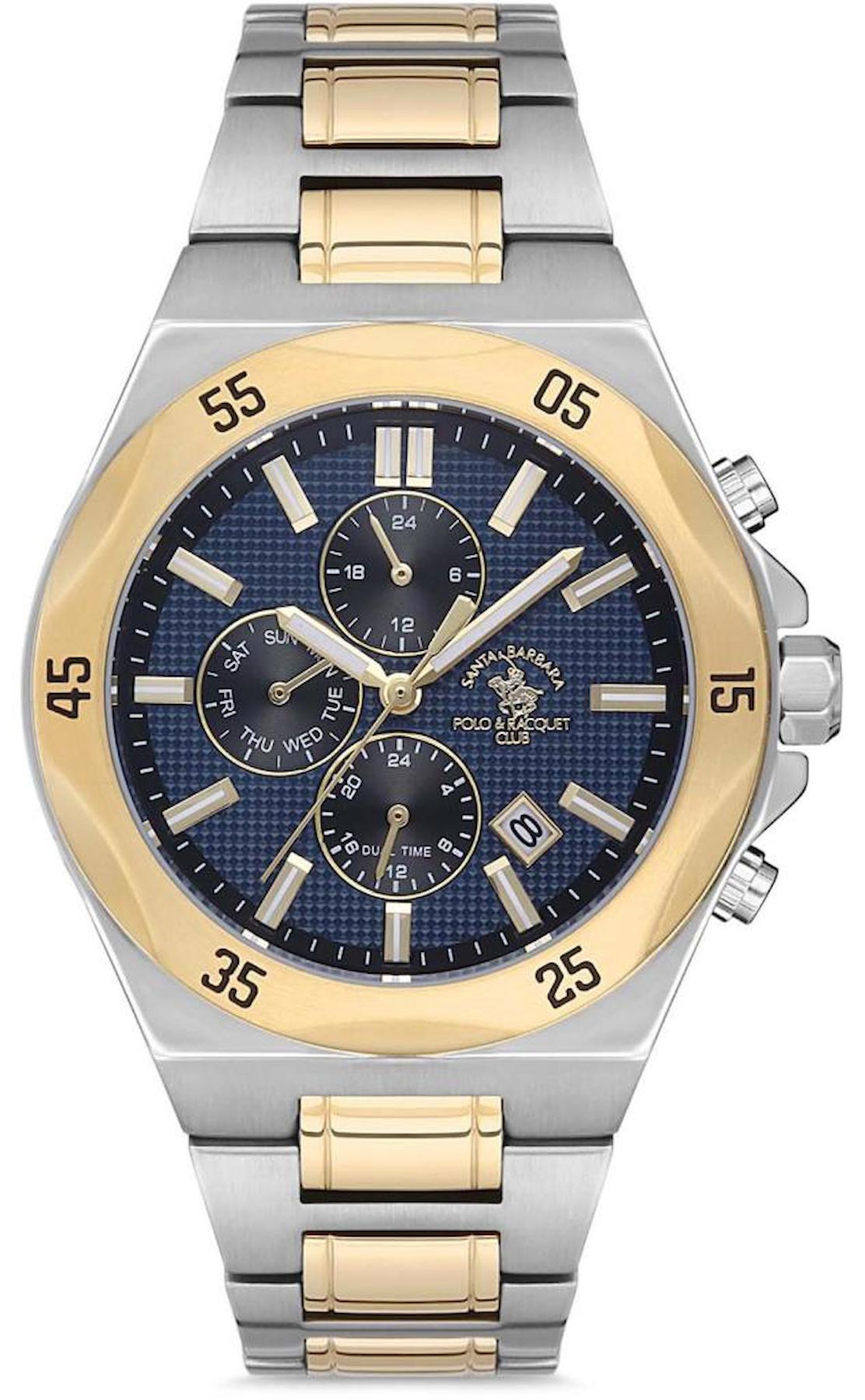 Santa Barbara Polo & Racquet Club SB.1.10178.4 Takvimli 42 mm Çelik Kordon Analog Erkek Kol Saati