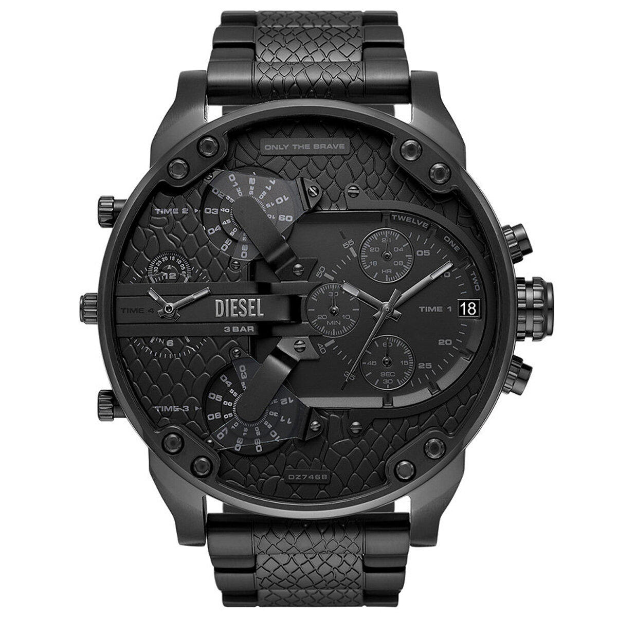 Diesel DZ7468 Takvimli 42 mm Siyah Çelik Kordon Analog Erkek Kol Saati