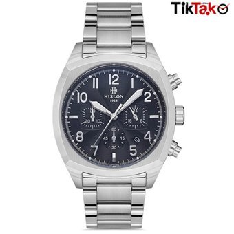 Hislon S108S-04SS Pusulalı Takvimli Çelik Kordon Analog Erkek Kol Saati