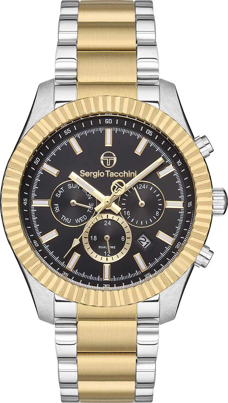Sergio Tacchini ST.1.10185.3 Takvimli 42 mm Altın-Çelik Kordon Analog Kol Saati