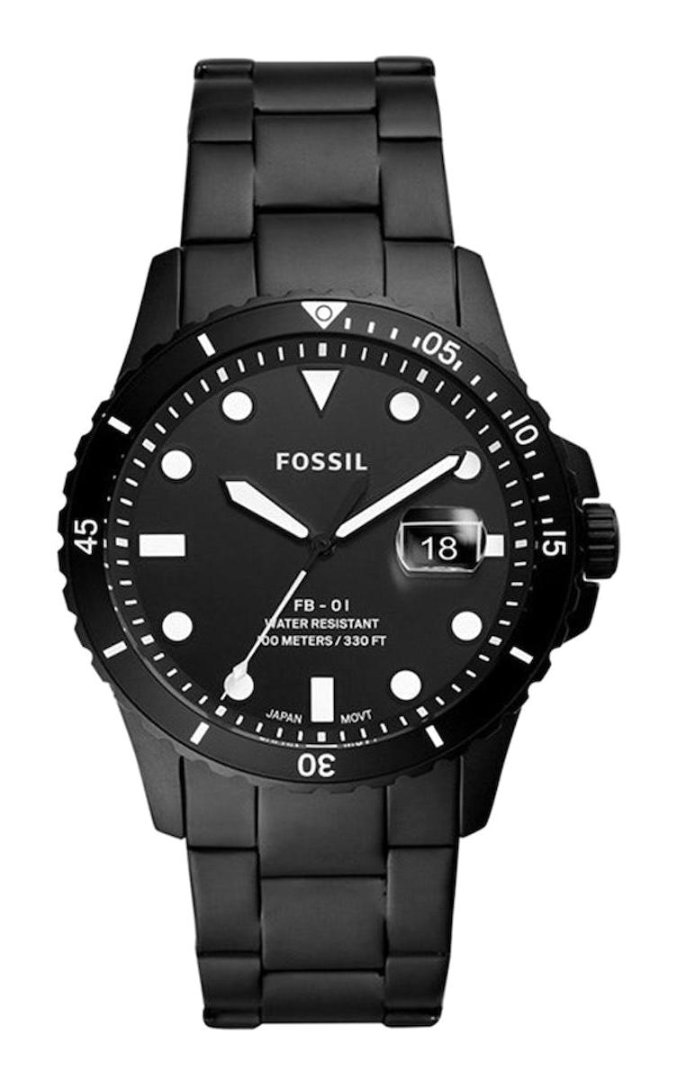 Fossil FFS5659 Takvimli 44 mm Siyah Çelik Kordon Analog Erkek Kol Saati