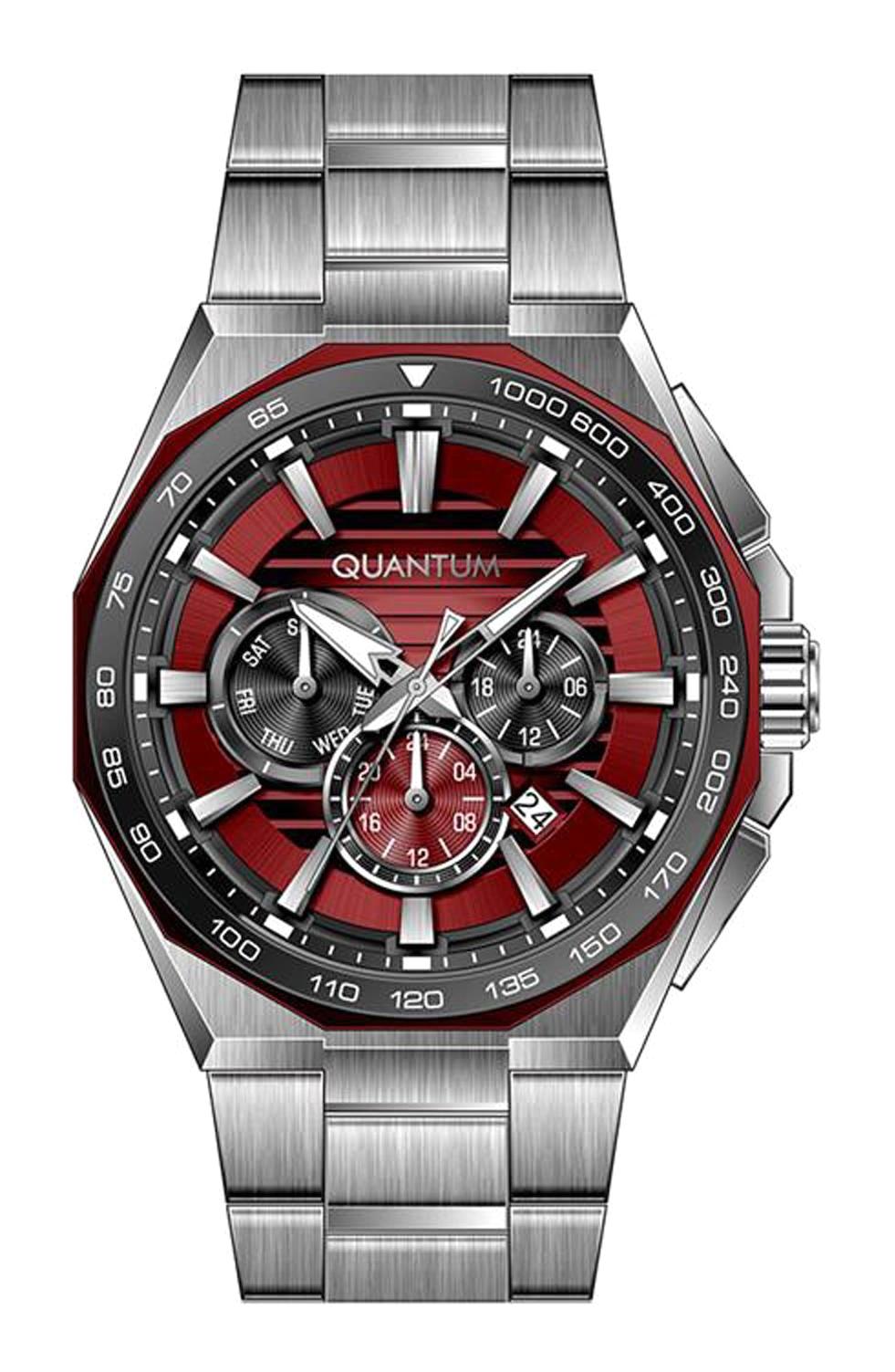 Quantum PWG1056.380 Takvimli 44 mm Çelik Kordon Analog Erkek Kol Saati