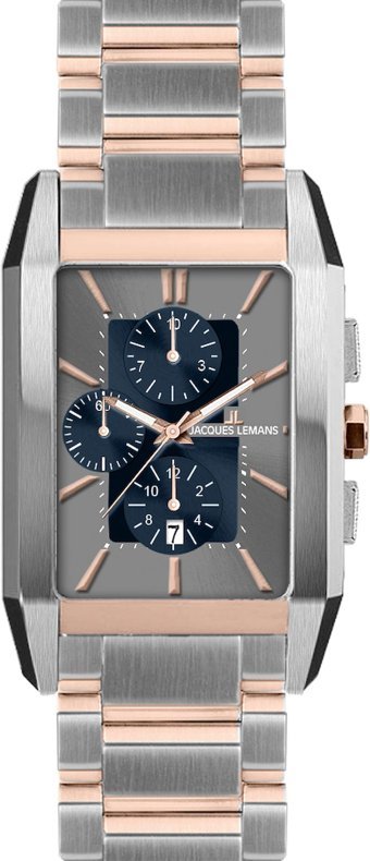 Jacques Lemans TORİNO 1-2161O Takvimli Gri-Rose Gold Çelik Kordon Analog Erkek Kol Saati