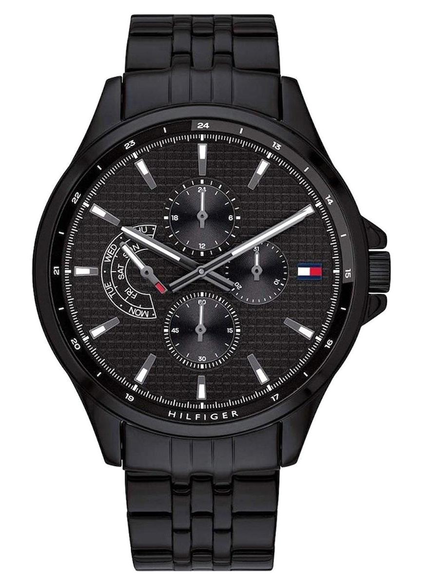 Tommy Hilfiger TH1791611 Takvimli 46 mm Siyah Çelik Kordon Analog Erkek Kol Saati