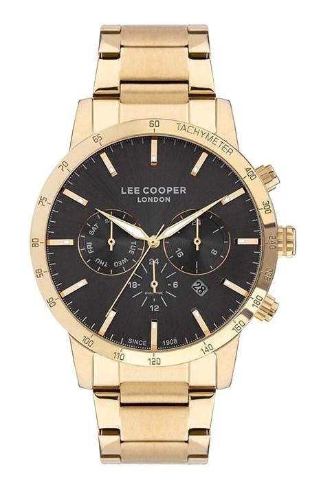 Lee Cooper LC07365.150-NM Takvimli Altın Çelik Kordon Analog Kol Saati