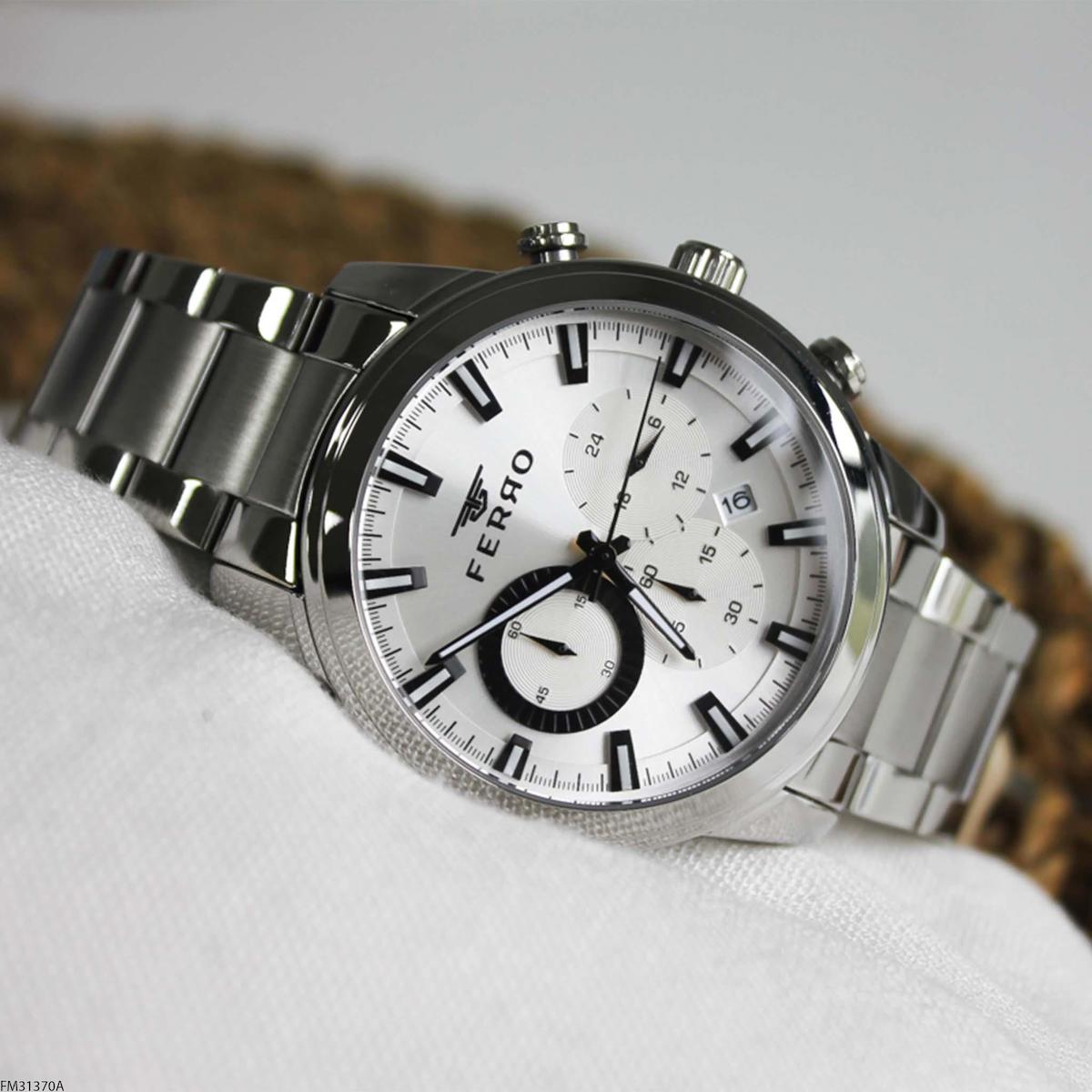 Ferro FM31370A Takvimli 45 mm Çelik Kordon Analog Erkek Kol Saati
