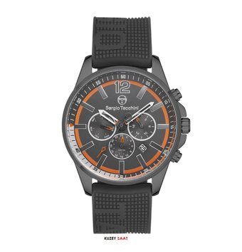 Sergio Tacchini ST.1.10210.4 Takvimli 43 mm Siyah Silikon Kordon Analog Erkek Kol Saati