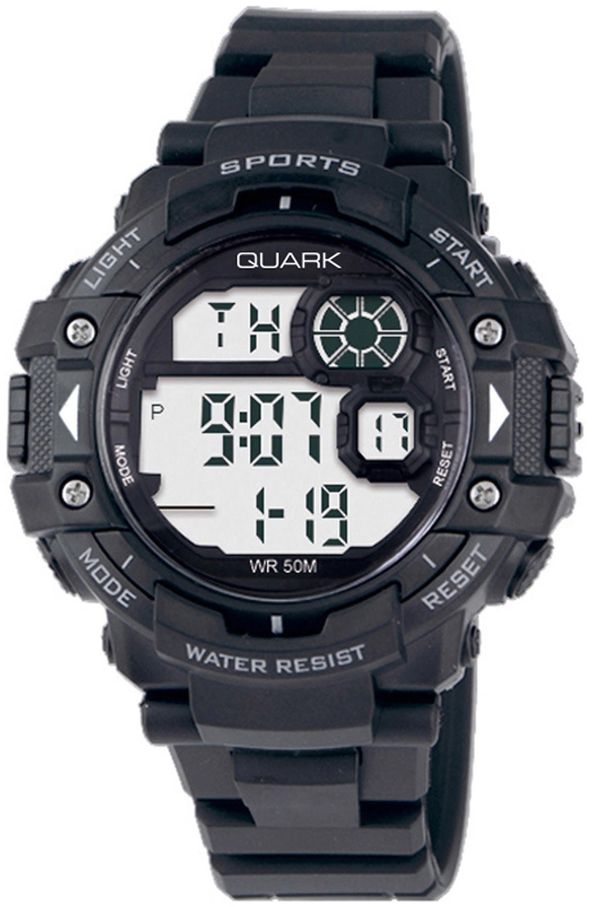 Quark QU-336G-1 Takvimli 41 mm Siyah Silikon Kordon Analog Kol Saati