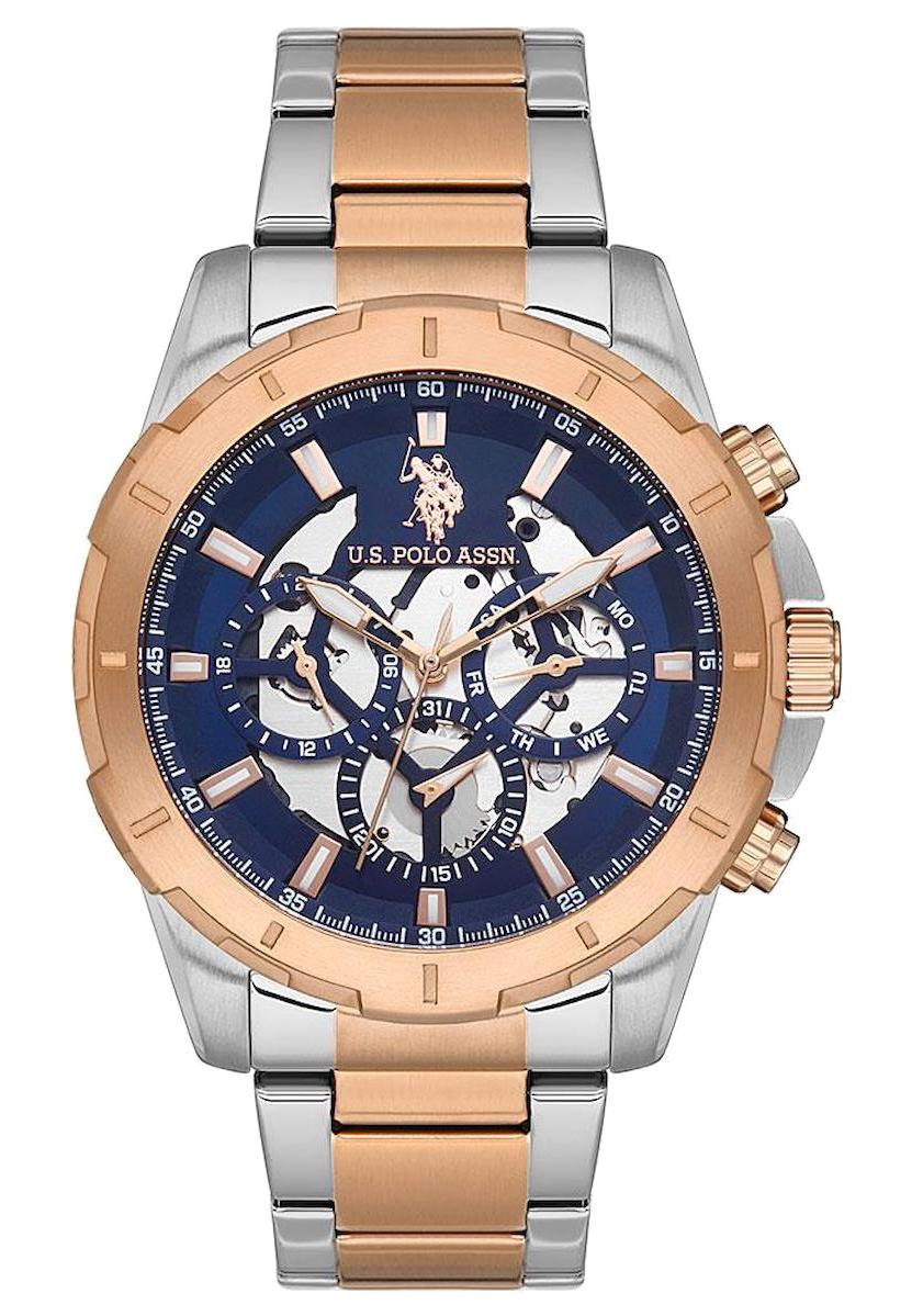 U.S. Polo Assn USPA1057-06 Takvimli 47 mm Gri-Rose Gold Çelik Kordon Analog Erkek Kol Saati