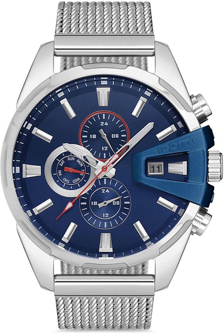 Bigotti BG.1.10175.2 Takvimli 47 mm Çelik-Hasır Kordon Analog Kol Saati