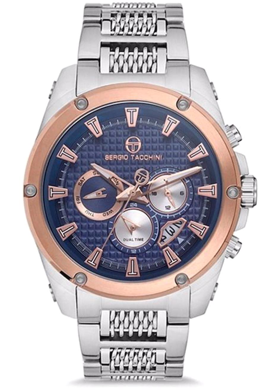 Sergio Tacchini ST.1.10068.6 Takvimli Metal Kordon Analog Erkek Kol Saati