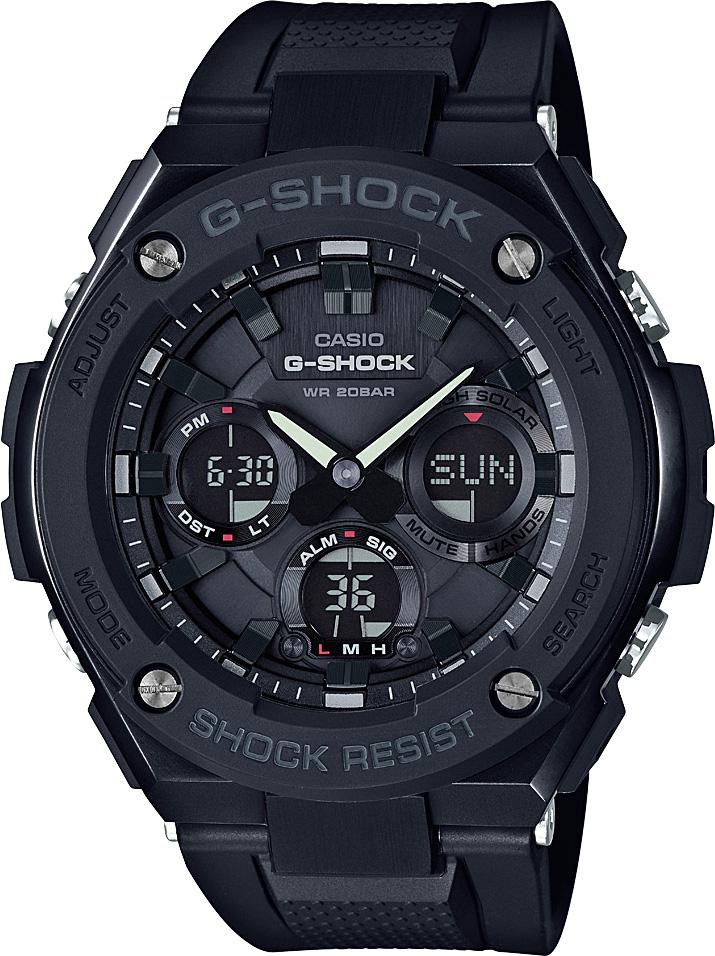 Casio GST-S100G-1B Takvimli 52.4 mm Siyah Silikon Kordon Analog Kol Saati