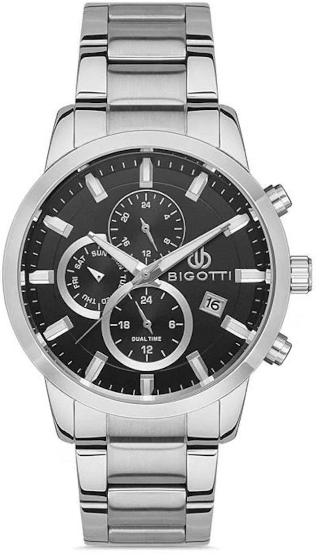 Bigotti BG.1.10372.2 Takvimli 45 mm Çelik Kordon Analog Kol Saati