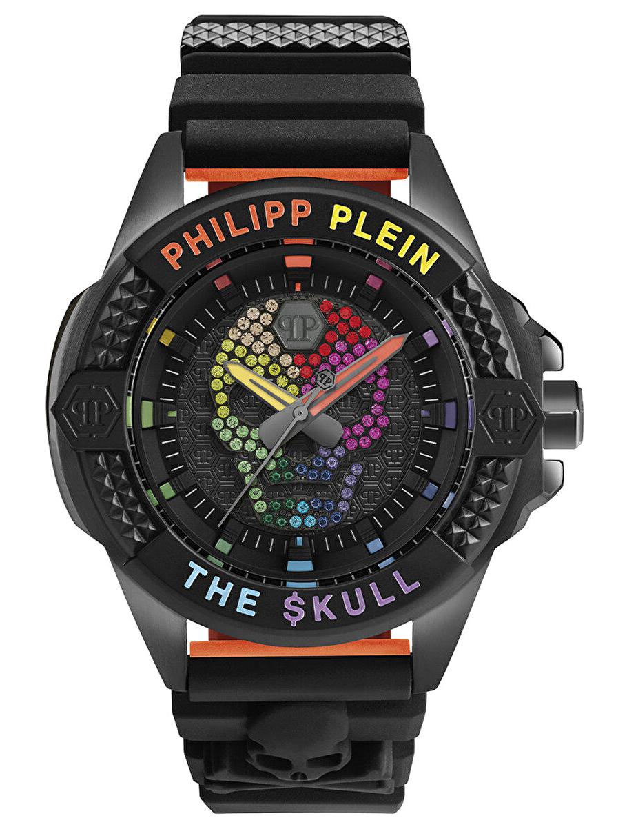 Philipp Plein PWAAA1121 Takvimli 44 mm Siyah Silikon Kordon Analog Erkek Kol Saati