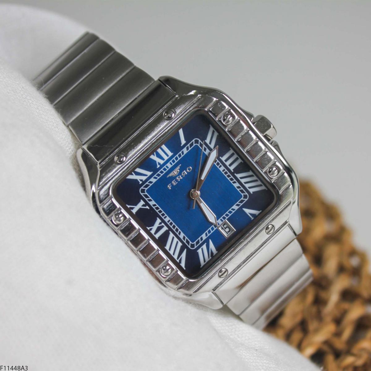 Ferro FM11448A3 Takvimli 40 mm Çelik Kordon Analog Erkek Kol Saati