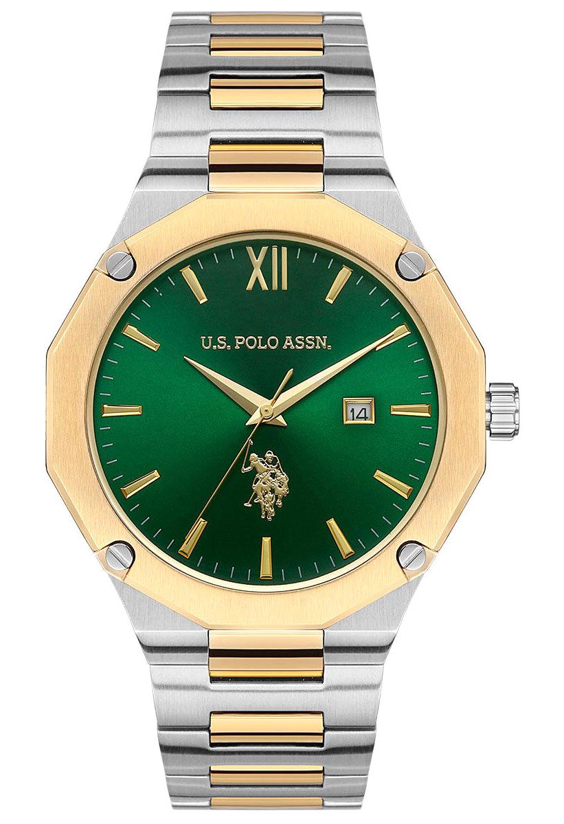 U.S. Polo Assn USPA1056-04 Takvimli 44 mm Altın-Çelik Kordon Analog Erkek Kol Saati