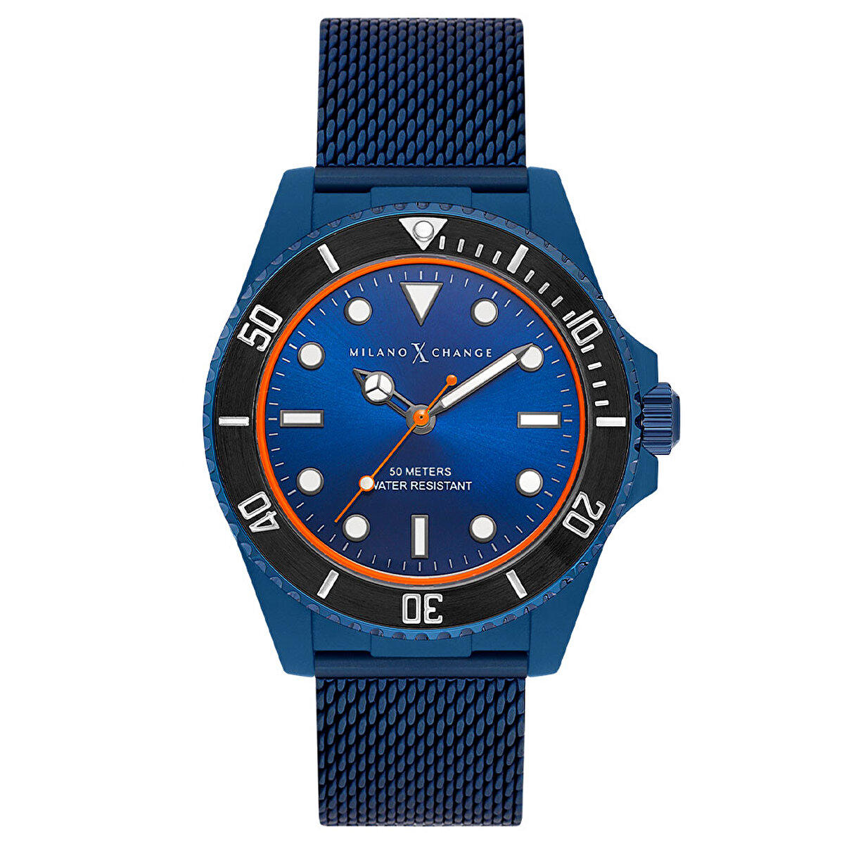 Milano X Change MXG1122 Takvimli 43 mm Mavi Çelik Kordon Analog Erkek Kol Saati