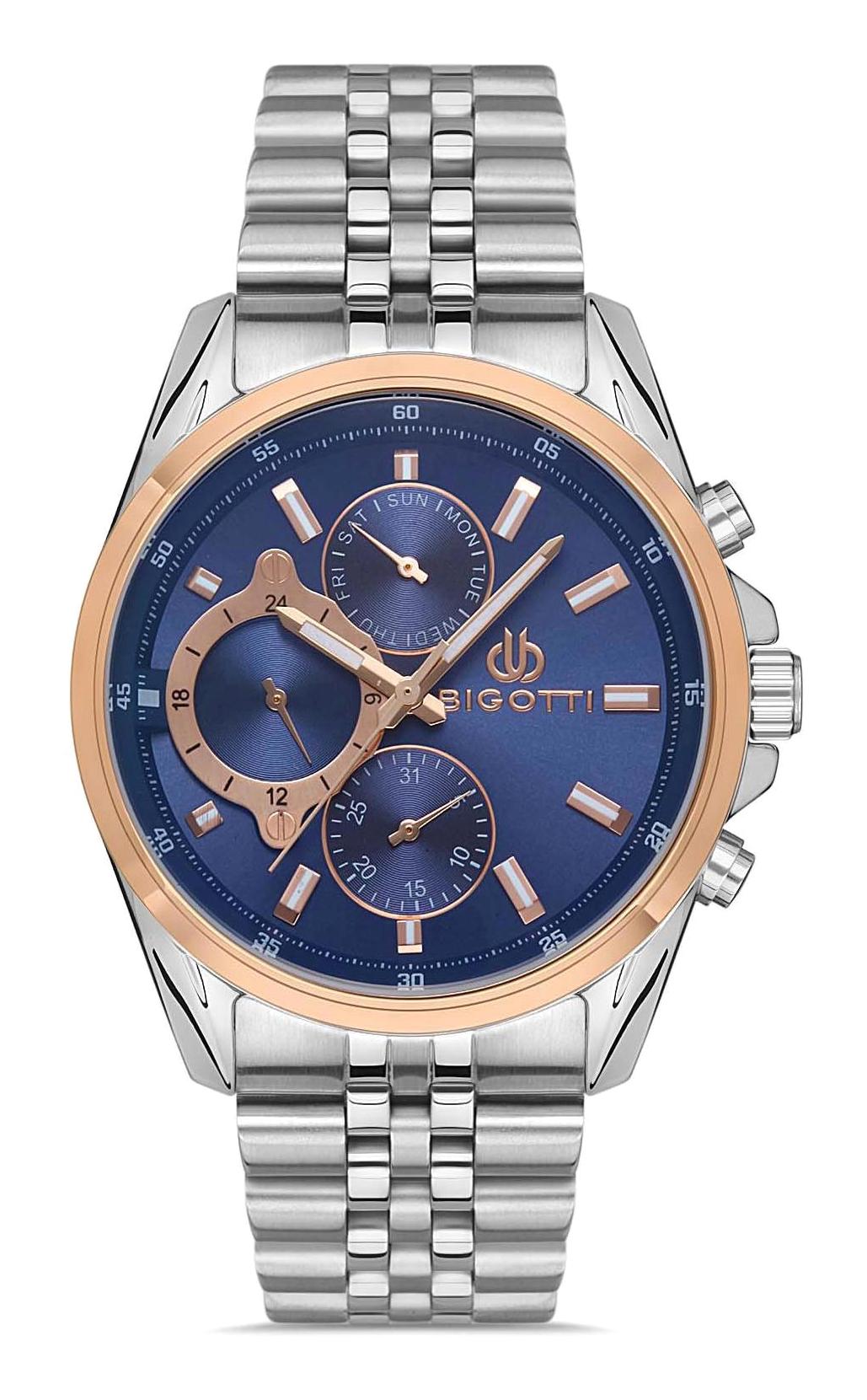 Bigotti BG.1.10382.3 Takvimli 42 mm Çelik Kordon Analog Erkek Kol Saati