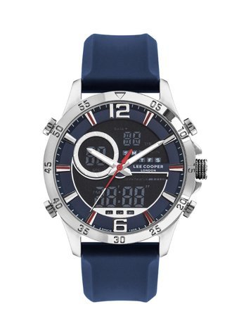 Lee Cooper LC07559.399 Takvimli 44 mm Lacivert Silikon Kordon Analog Erkek Kol Saati