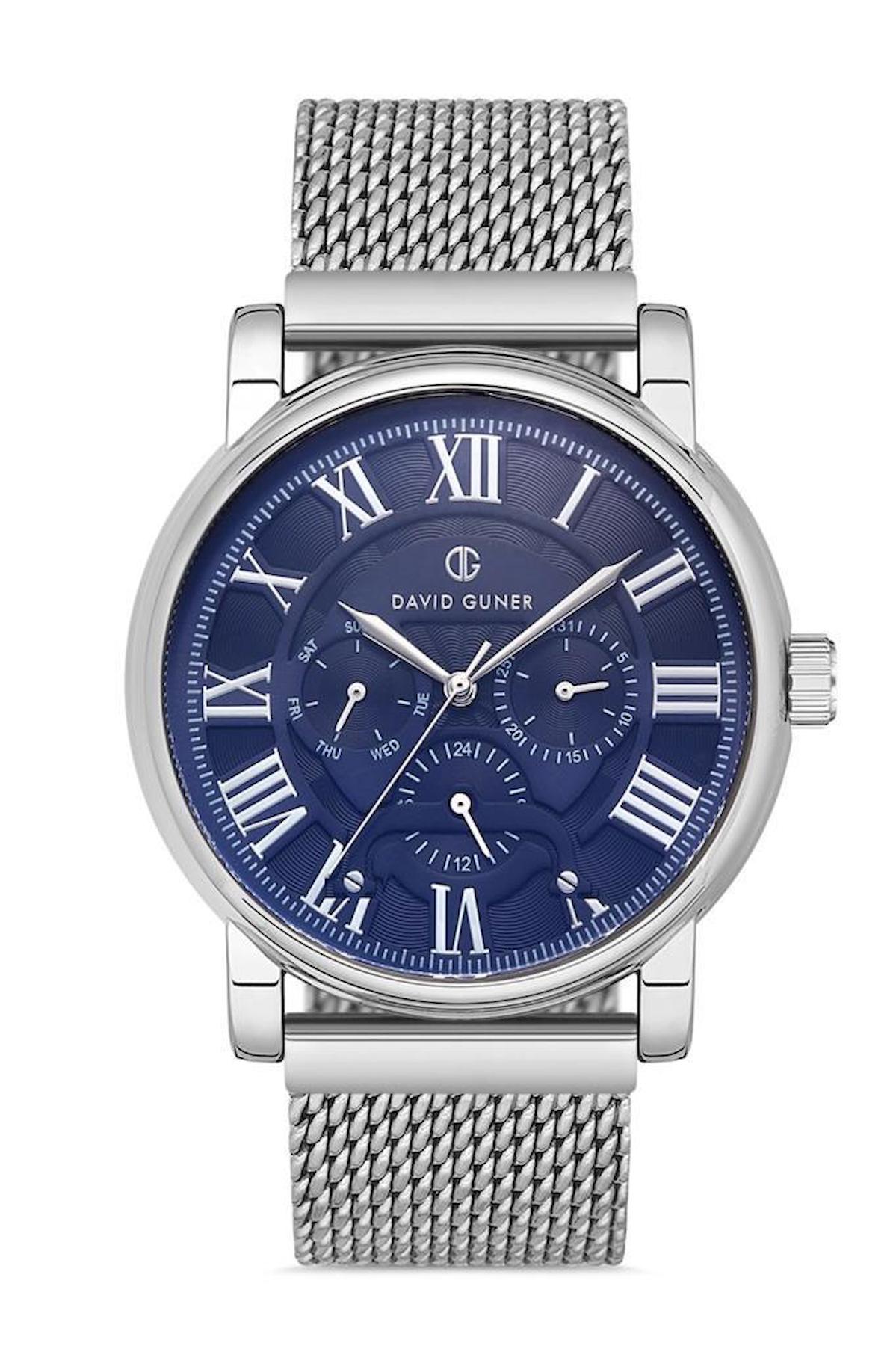 David Guner DG-8281GC-A3 Takvimli 45 mm Çelik Kordon Analog Erkek Kol Saati