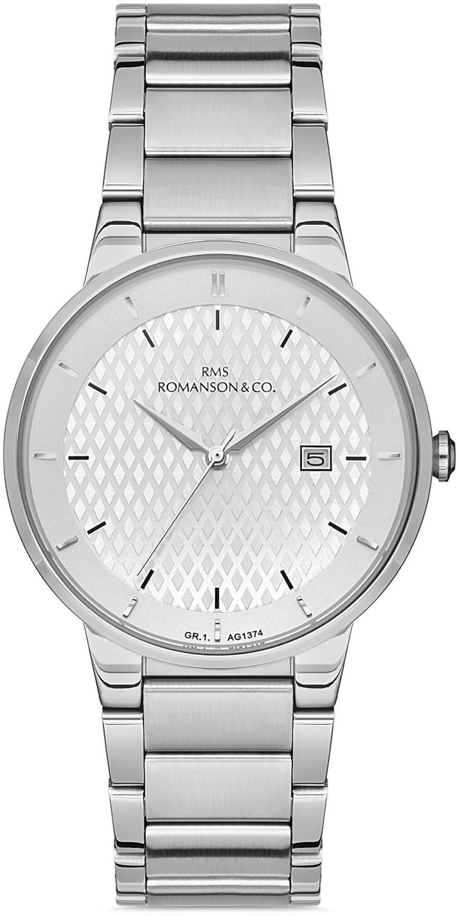 Romanson GR.1.AG1374.13 Takvimli 42 mm Çelik Kordon Analog Kol Saati